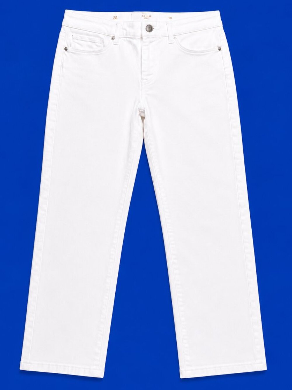 💋Must Have WHBM White Denim Slim Crop Pants | Size 2 | Mid-Rise |  23.5" Inseam